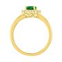 Lab Created Emerald &amp; White Sapphire Ring in 10K Yellow Gold