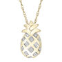 Pineapple Pendant with Diamond Accents in 10K Yellow Gold