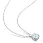 Aquamarine Solitaire Pendant in Sterling Silver 