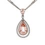 Morganite &amp; 1/2 ct. tw. Diamond Drop Necklace in 14K White &amp; Rose Gold