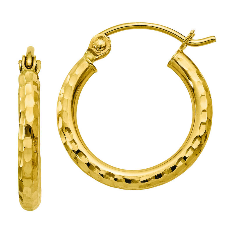 Tube Hoop Earrings in 14K Yellow Gold