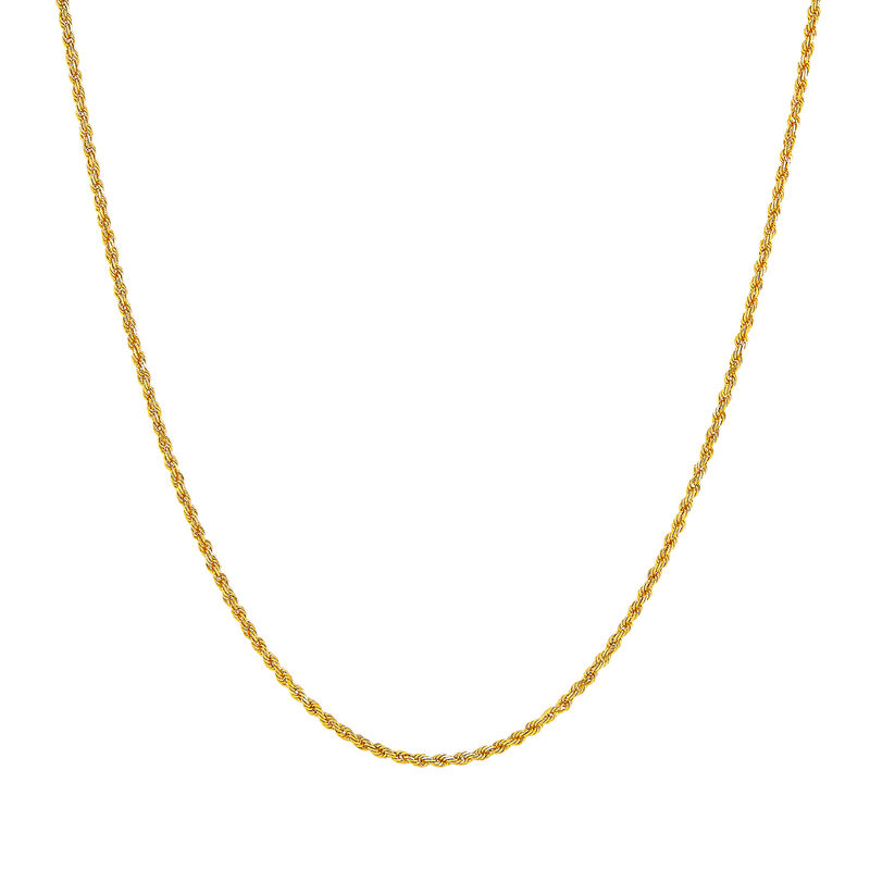 Solid Glitter Rope Chain in 14K Yellow Gold, 1.6MM, 18&quot;