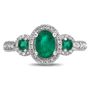 Emerald &amp; 1/2 ct. tw. Diamond Ring in 14K White Gold