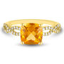 Citrine and Diamond Ring in 10K Yellow Gold