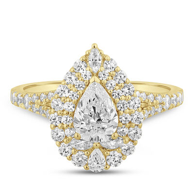 1 5/8 ct. tw. Diamond Pear-Shaped Double Halo Engagement Ring