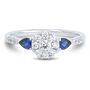 Lab Grown Diamond &amp; Blue Sapphire Promise Ring in White Gold &#40;1/3 ct. tw.&#41;