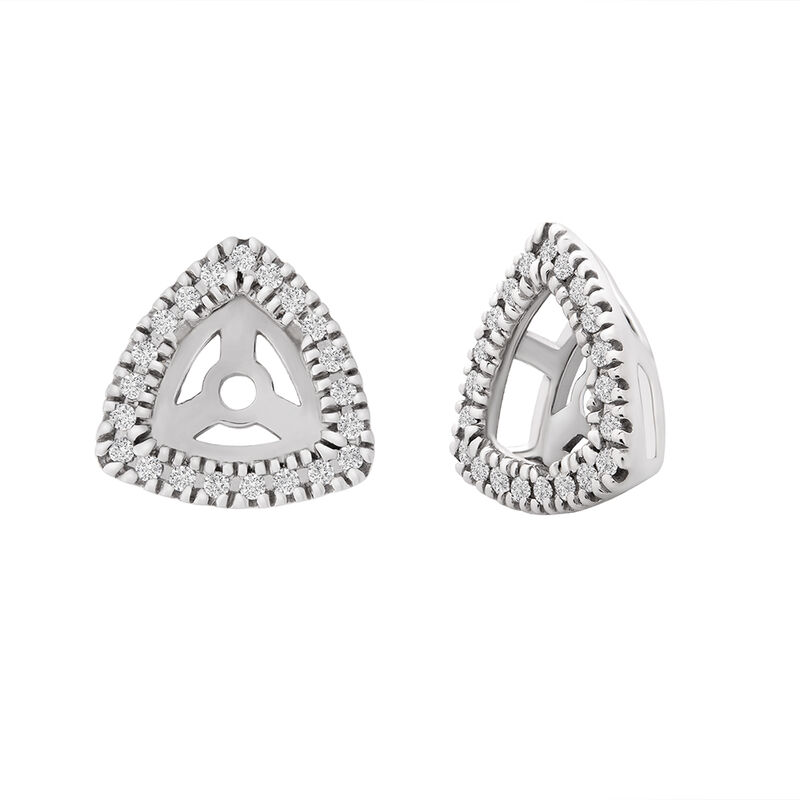Trillion Diamond Earring Jackets in 10k White Gold &#40;1/10 ct. tw.&#41;