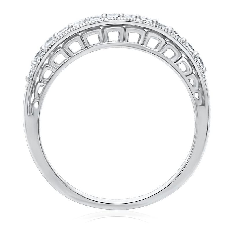 Lab-Created White Sapphire Stack Ring in Sterling Silver