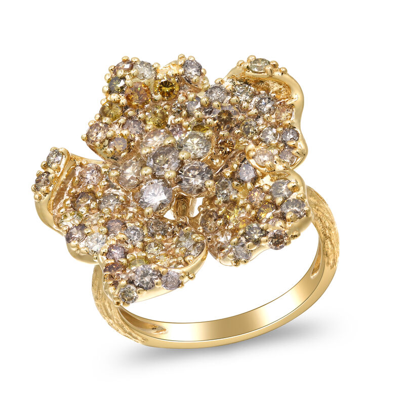 Diamond Flower Ring in 14K Yellow Gold &#40;2 5/8 ct. tw.&#41; 