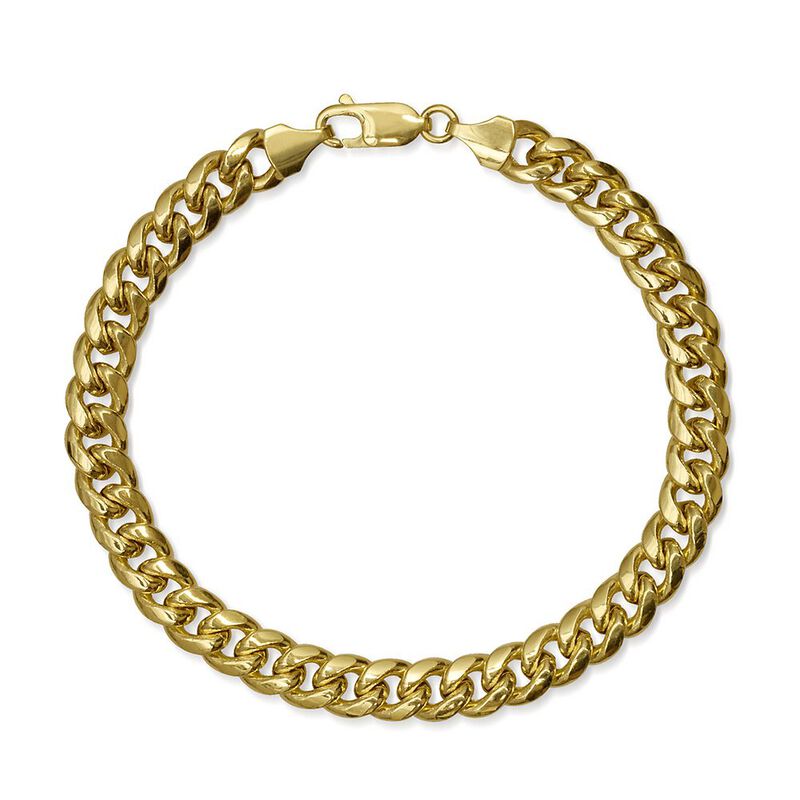 Women's Cuban Links Chain Bracelet in 14K Real Yellow Gold