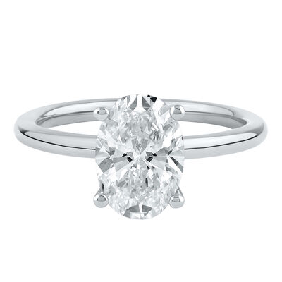lab grown diamond oval solitaire engagement ring in 14k gold (2 ct.)