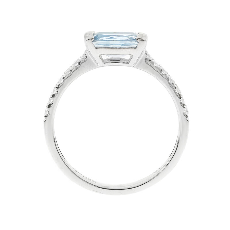 Aquamarine &amp; 1/7 ct. tw. Diamond Ring in 10K White Gold