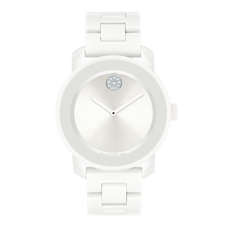 Ladies&rsquo; BOLD Watch in White Ceramic and Stainless Steel, 36MM