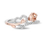 Belle Diamond Heart Ring in Sterling Silver and 10K Rose Gold &#40;1/10 ct. tw.&#41;