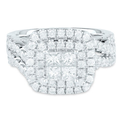 Composite Diamond Engagement Ring in 14K White Gold (1 1/2 ct. tw.) 