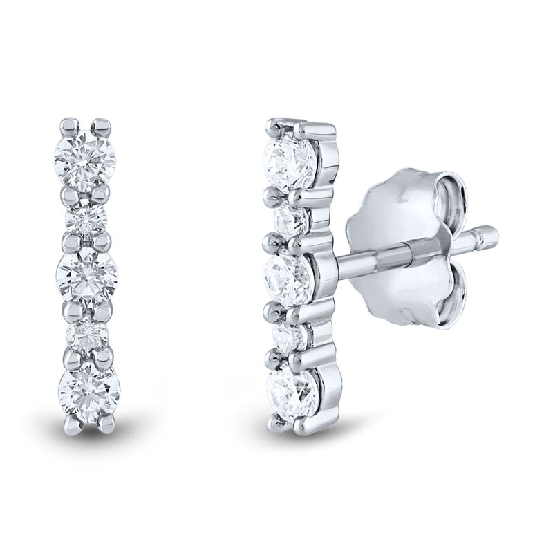Lab Grown Diamond Bar Stud Earrings in 14K White Gold &#40;1/4 ct. tw.&#41;
