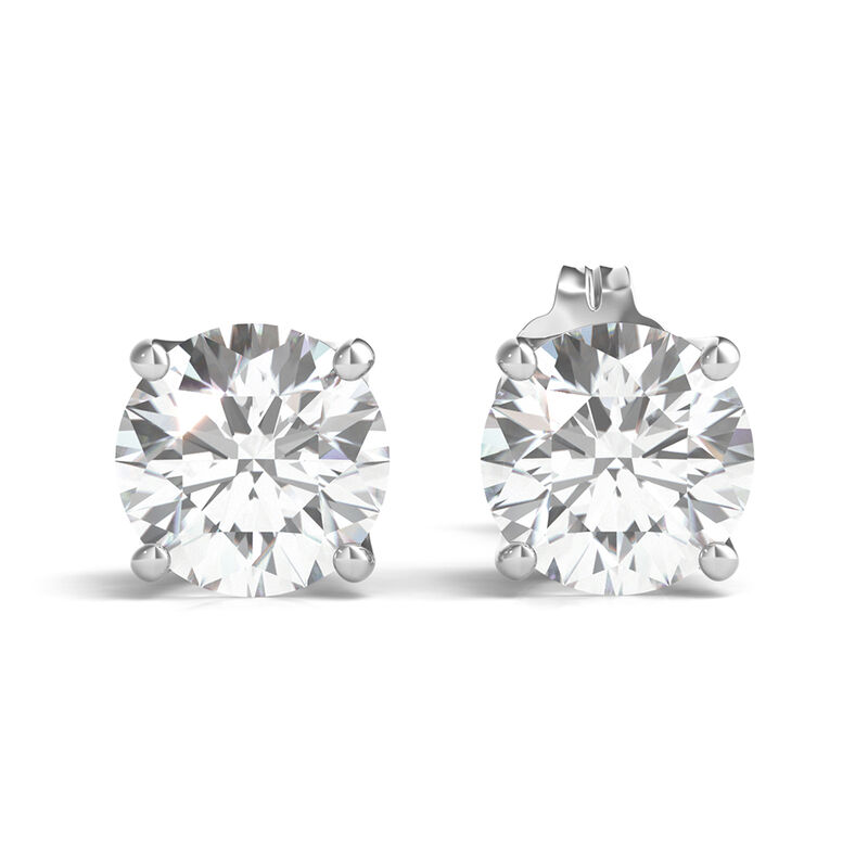 Lab Grown Diamond Earrings with U-Prong Setting in 14K White Gold &#40;5/8 ct. tw.&#41;