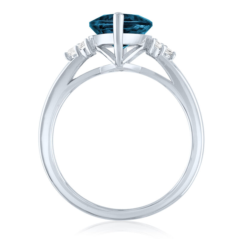 Marquise London Blue Topaz and Lab-Created White Sapphire Cocktail Ring