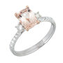 Morganite &amp; 1/2 ct. tw. Diamond Engagement Ring Set in 14K White &amp; Rose Gold
