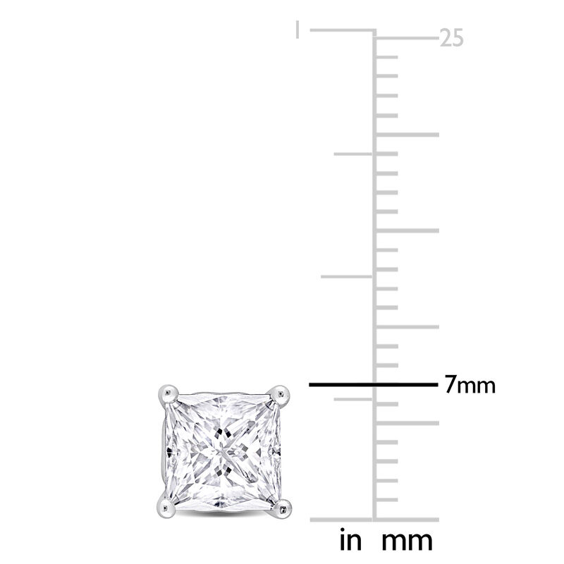 Lab-Created Moissanite Square Solitaire Stud Earrings in Sterling Silver &#40;2 1/2 ct. tw.&#41;