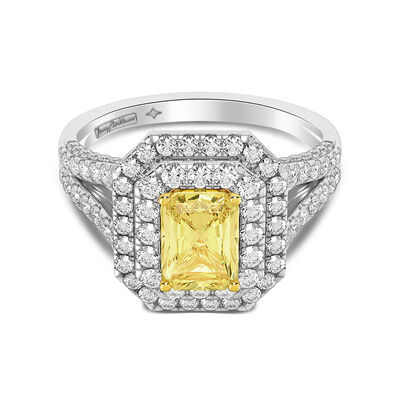 Grace Yellow Lab Grown Diamond Engagement Ring in Platinum (2 ct. tw.)