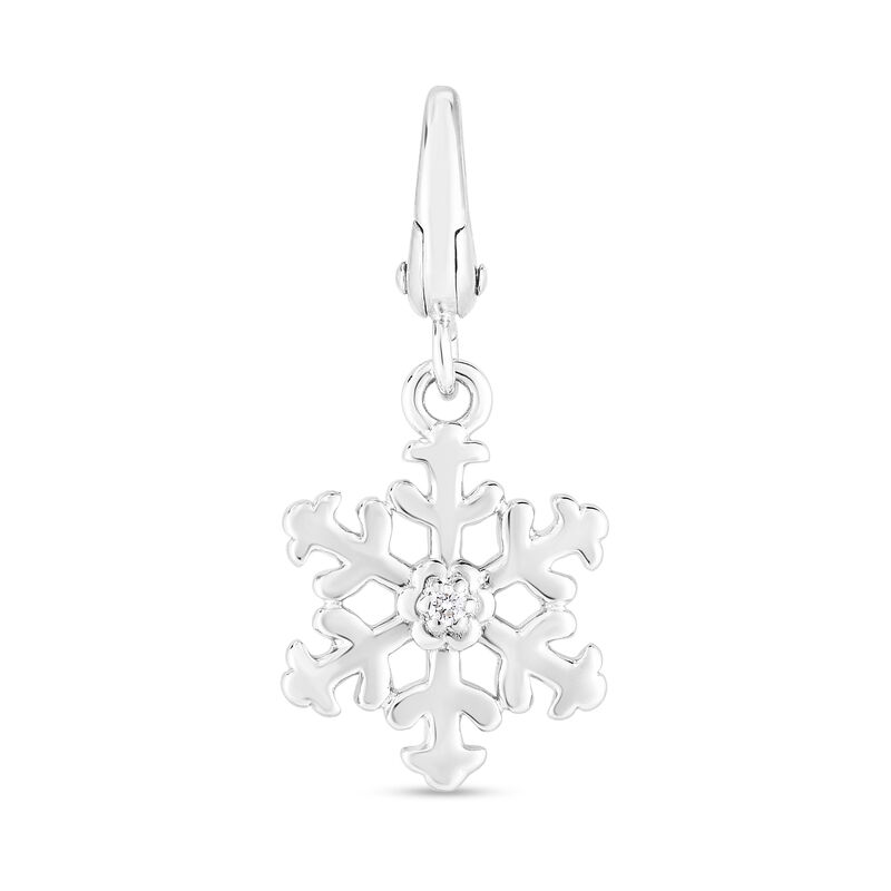 Diamond Snowflake Charm in Sterling Silver