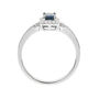 Blue Sapphire Ring with Diamond Halo in 10K White Gold &#40;1/8 ct. tw.&#41;