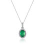 Gemstone and diamond pendant in 14k white gold &#40;1/10 ct. tw.&#41;