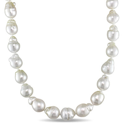 Baroque Pearl Necklace with South Sea Pearls in 14K Yellow Gold, 9-10mm, 18”