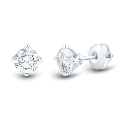 Lab Grown Diamond Round Stud Earrings In 14K Gold (1 ct. tw.)