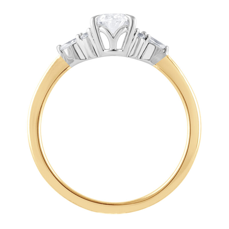 Lab Grown Diamond Oval Engagement Ring in 14K Yellow and White Gold &#40;1 ct. tw.&#41;