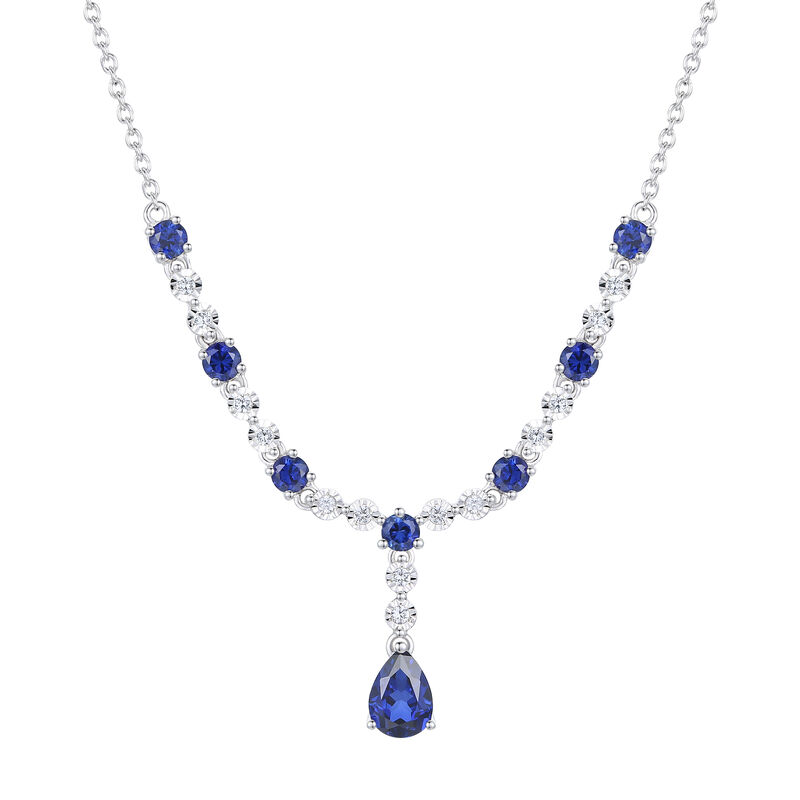 Lab Created Blue Sapphire Necklace