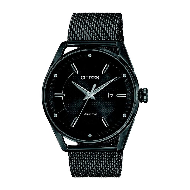 Drive Mesh Men&rsquo;s Watch in Black Ion-Plated Stainless Steel