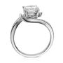 Round Moissanite Ring with Bypass Band in 14K White Gold &#40;1 3/4 ct. tw.&#41;