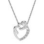 Mother &amp; Child Diamond Heart Pendant in Sterling Silver