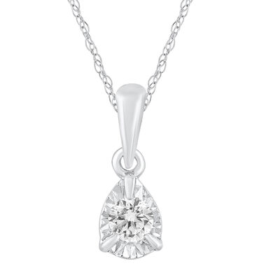 Diamond Pear-Shaped Pendant in 10K White Gold (1/8 ct. tw.)