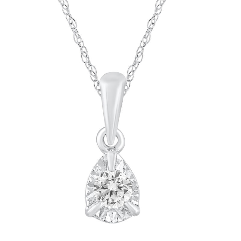 Diamond Pear-Shaped Pendant in 10K White Gold &#40;1/8 ct. tw.&#41;