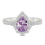 Pear-Shaped Rose De France Amethyst &amp; Diamond Engagement Ring &#40;1/3 ct. tw.&#41;
