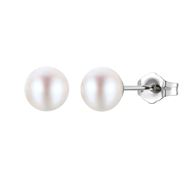 Freshwater Cultured White Button Pearl Box Set in Sterling Silver