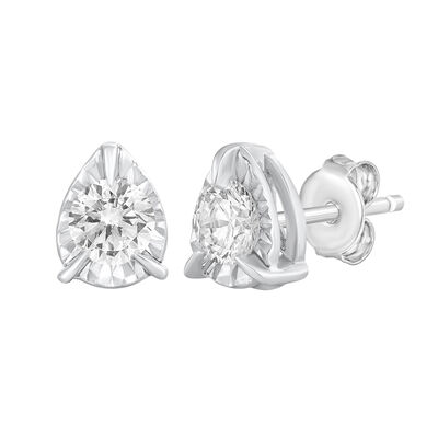 Diamond Pear-Shaped Stud Earrings