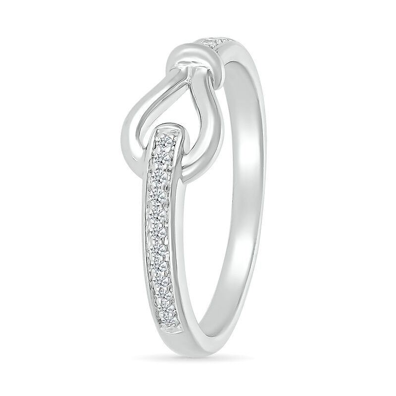 Diamond Accent Knot Ring in Sterling Silver