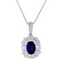 Lab Created Blue &amp; White Sapphire Pendant in Sterling Silver