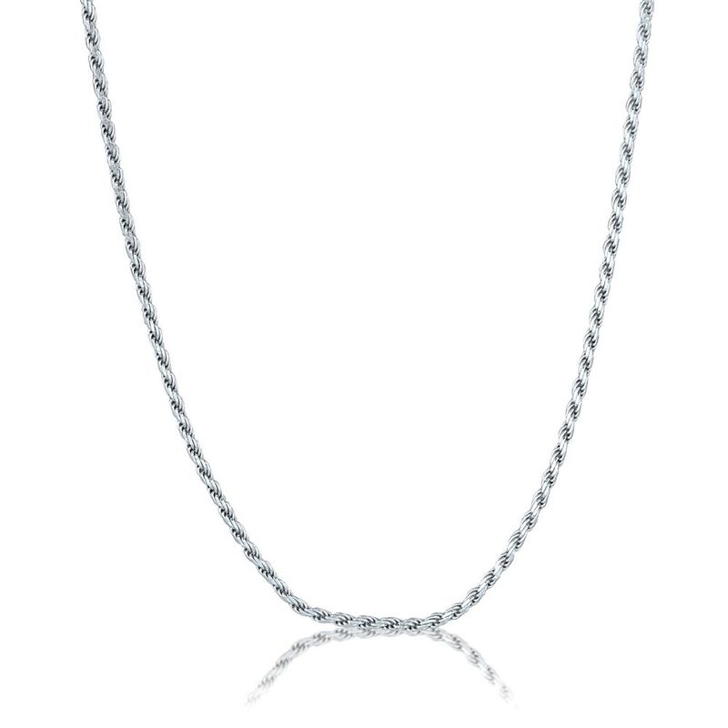 Diamond Cut Rope Chain in Sterling Silver, 16&quot;