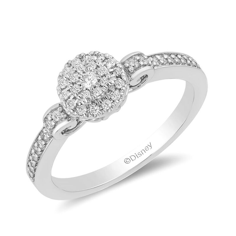 Enchanted Disney Cinderella 1/5 ct. tw. Diamond Promise Ring in Sterling Silver