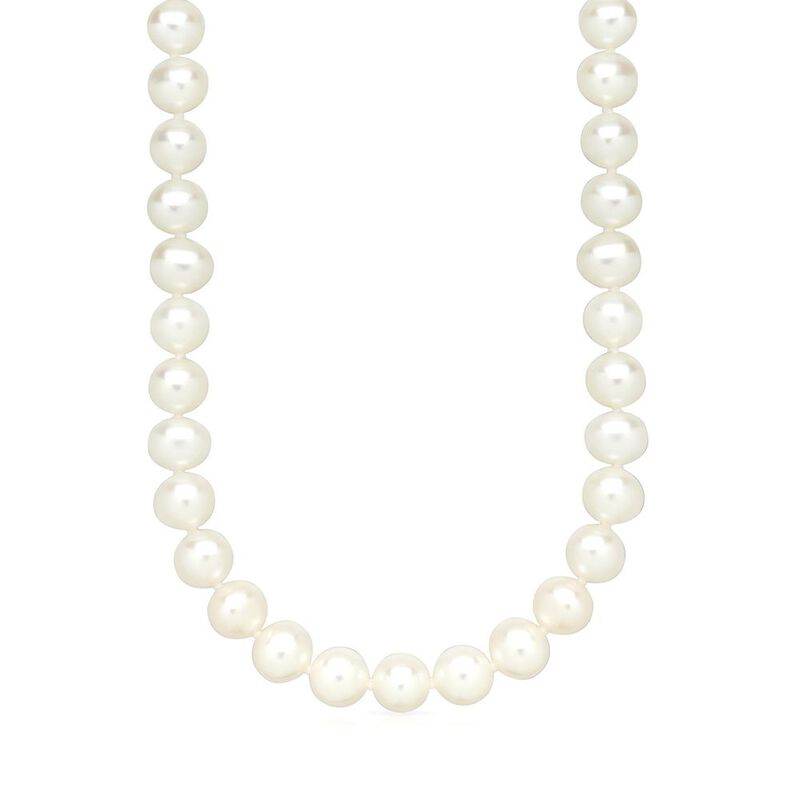 Freshwater Cultured Pearl Strand Necklace in Sterling Silver, 7-7.5MM, 18&quot;