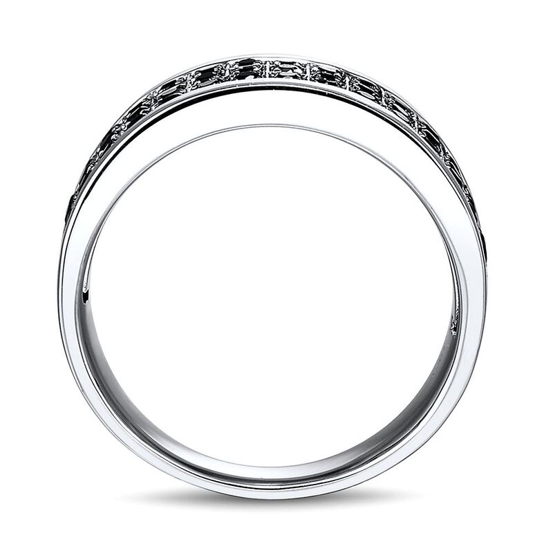 Men&#39;s 3/4 ct. tw. Black Diamond Ring in Sterling Silver