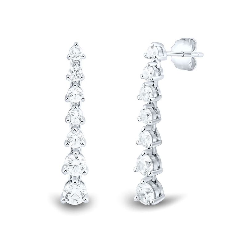 1 1/4 ct. tw. Lab Grown Diamond Dangle Earrings in 14K White Gold