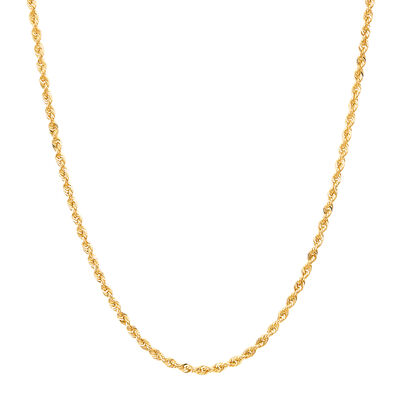 Glitter Hollow Rope Chain in 14K Gold, 20