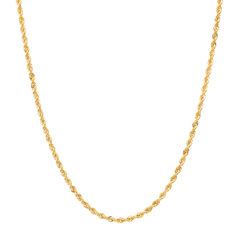 Glitter Hollow Rope Chain in 14K Yellow Gold, 20&quot; 