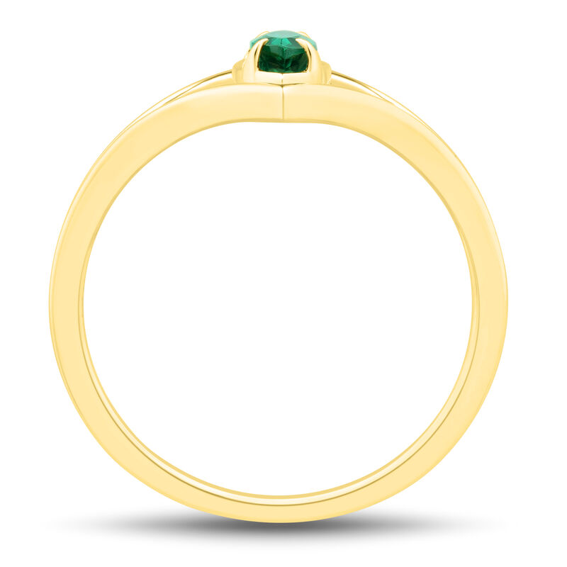 Lab-Created Emerald Marquise-Cut Ring in Vermeil